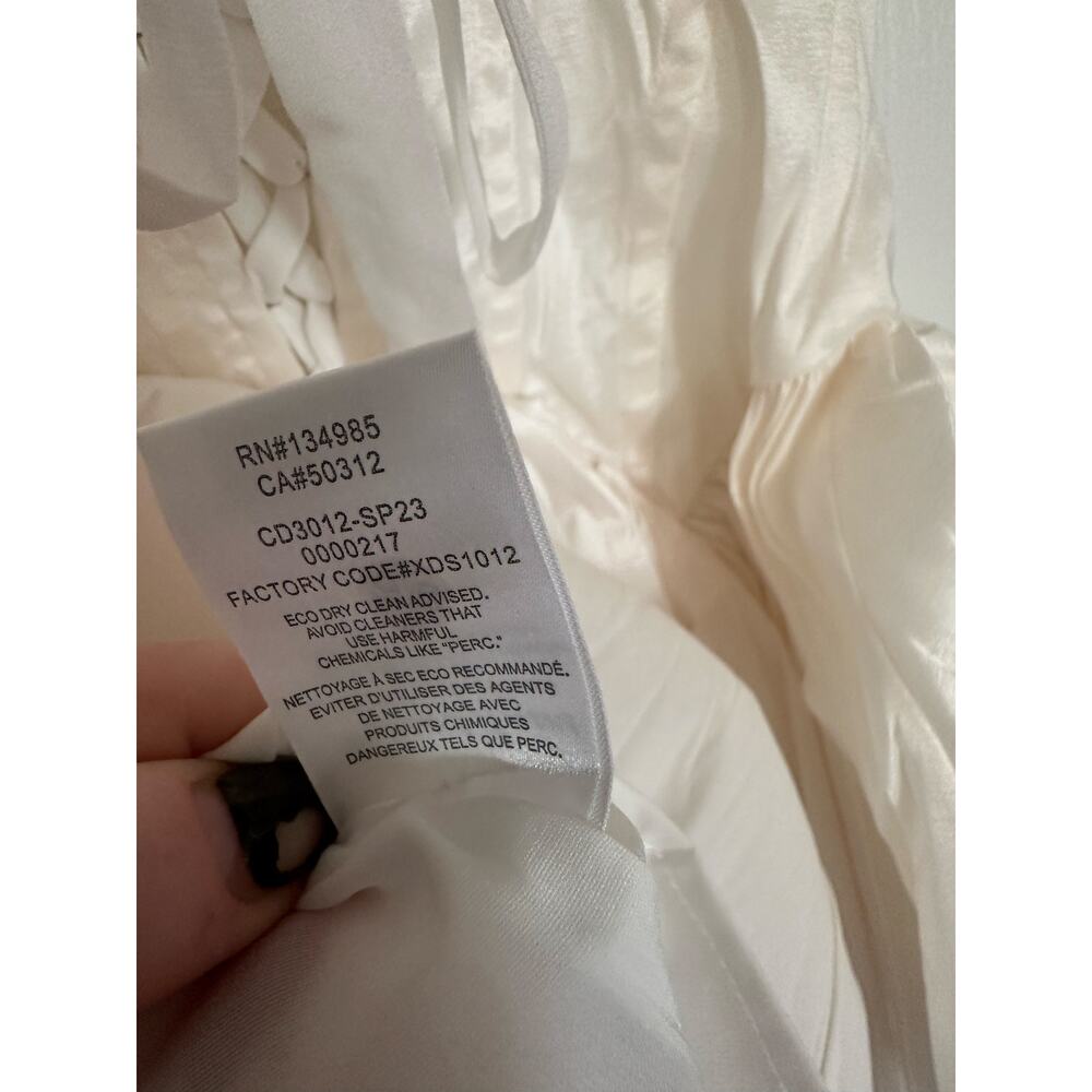 For Love & Lemons Mia Mini Dress White Puff Sleeve Small NWT - Picture 10 of 12